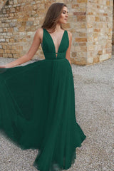 V-Neck Tulle Bridal Gown with Sleeves