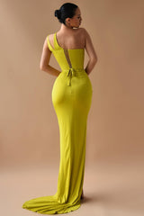 New Arrival One Shoulder Prom Dress Mermaid Long Slit Sleeveless