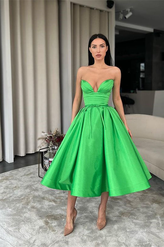 Classy Emerald Sweetheart Short Prom Dress With Pockets