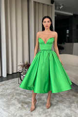 Classy Emerald Sweetheart Short Prom Dress With Pockets