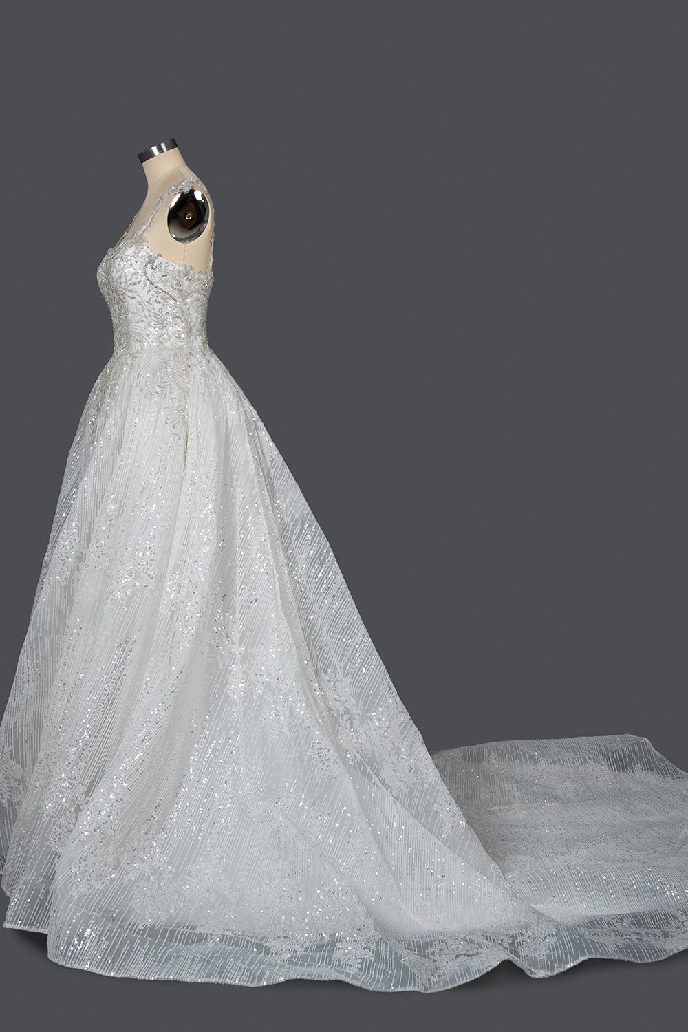 Elegant Sweetheart Ball Gown with Pleated Straps and Sequins