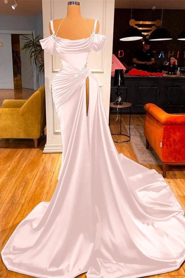 Dark Green Off-the-Shoulder Prom Dress Long Slit