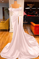 Dark Green Off-the-Shoulder Prom Dress Long Slit