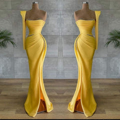 Asymmetrical Prom Dress with Beads