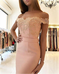 Off-the-Shoulder Mermaid Prom Dress Long Lace Appliques