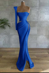 Asymmetrical Prom Dress with Beads
