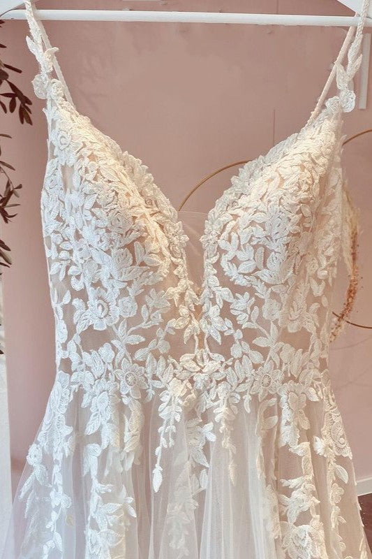 Sweetheart Modest Wedding Dress with Lace Appliques and Ruffled Tulle in A-Line Floor-length