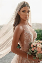 Mermaid Wedding Dress with Spaghetti Straps and Applique Ruffles