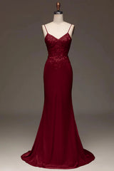 Applique Pink Spaghetti Strap Prom Dress Sleeveless Dress