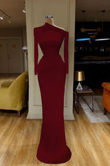 Elegant White Long Sleeve Mermaid Prom Dress