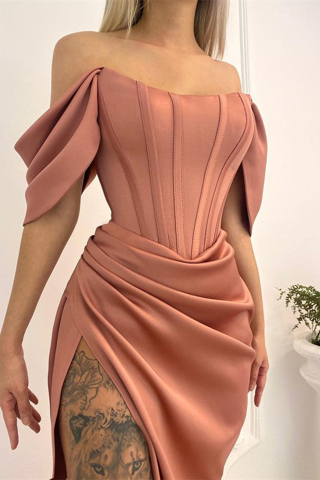 Glorious Off-the-Shoulder Long Prom Dress Mermaid With Slit