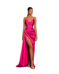 Gorgeous Sweetheart Dusty Blue Prom Dress Mermaid Long Slit With Pleats