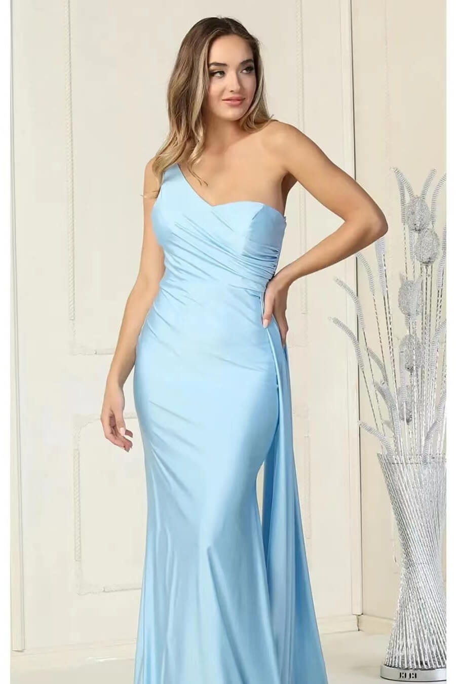 Elegant Mermaid Long with Ruffles Evening Dress Sweetheart One Shoulder Online