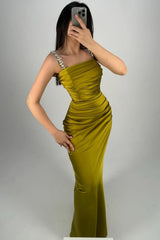 Straps Long Prom Dress Sleeveless with Sequins