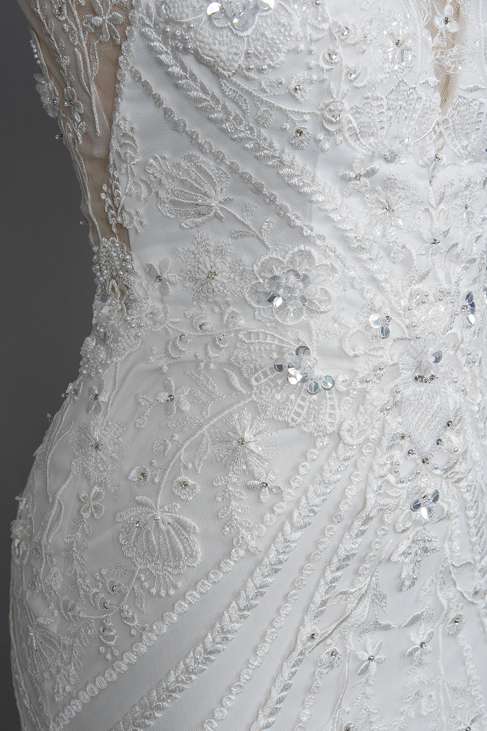 Elegant Mermaid Wedding Dress with Beaded Appliques and Scoop Jewel Neckline