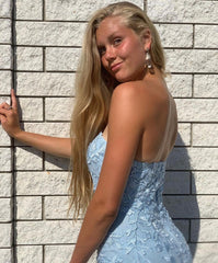 Starpless Sky Elegant Mermaid Prom Dress Lace Appliques With Slit