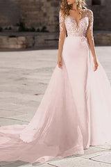 Mermaid Wedding Gown with Long Lace Sleeves