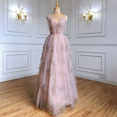 A Line Tulle Sweetheart Off the Shoulder Beaded Open Back Evening Dress