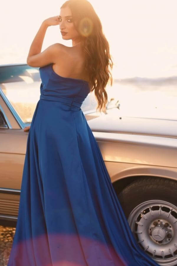 Charming Royal Blue Sweetheart Prom Dress Mermaid Long With Split