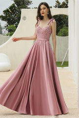 Gorgeous Dusty Pink Sweetheart Prom Dresses Sleeveless ong With Beadings