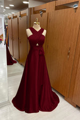 Elegant Straps A-Line Long Prom Dress with Halter On Sale