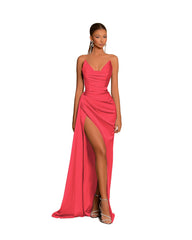 Gorgeous Sweetheart Dusty Blue Prom Dress Mermaid Long Slit With Pleats