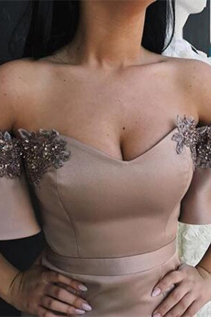 Chic Off-The-Shoulder Sweetheart Mermaid Prom Dress With Appliques