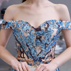 New Arrival Off-the-Shoulder Sequins Prom Dress Long A-Line On Sale