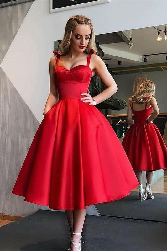Glorious Straps Sleeveless Short Prom Dress Online Knee-Length