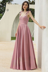 Gorgeous Dusty Pink Sweetheart Prom Dresses Sleeveless ong With Beadings