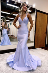 Elegant V-Neck Sleeveless Mermaid Prom Dress Long With Beads