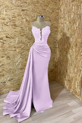  Sleeveless Mermaid Prom Dress Split with Appliques