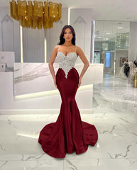 Baby Blue Mermaid Prom Dress Long Sweatheart Sleeveless with Beads