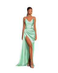 Gorgeous Sweetheart Dusty Blue Prom Dress Mermaid Long Slit With Pleats