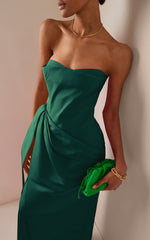 Pink Strapless Prom Dress Long Sliming Sleeveless Dress