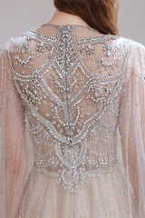 Gorgeous Ruffles Beadings Prom Dress Long Tulle With Crystals