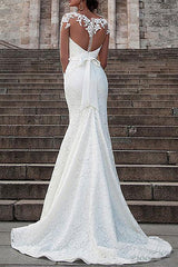 Mermaid Wedding Dress with Long Lace Sleeves