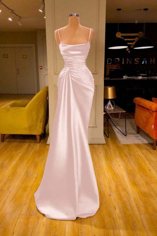  Cabernet Spaghetti-Strap Mermaid Prom Dress with Ruffles