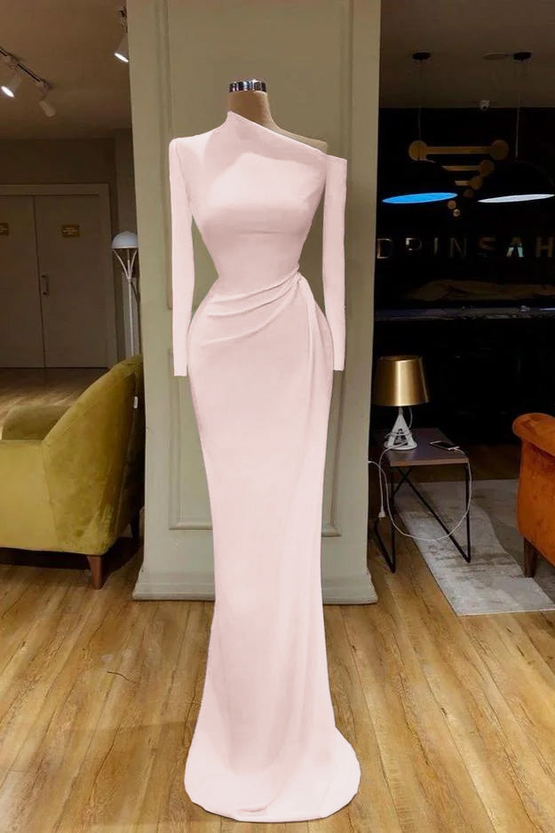Elegant White Long Sleeve Mermaid Prom Dress