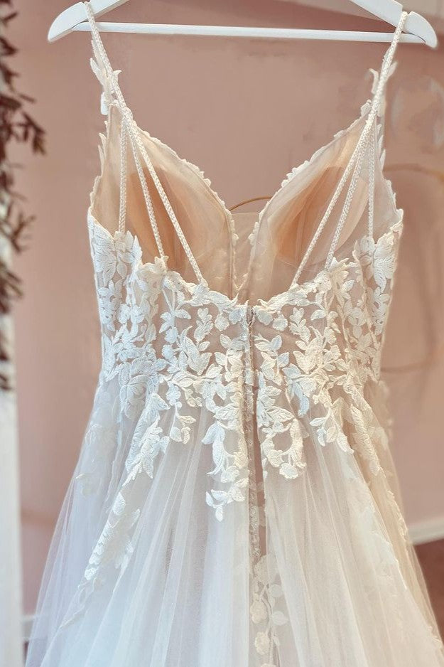 Sweetheart Modest Wedding Dress with Lace Appliques and Ruffled Tulle in A-Line Floor-length