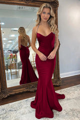 Royal Blue Mermaid Prom Dress Long V Neck Backless