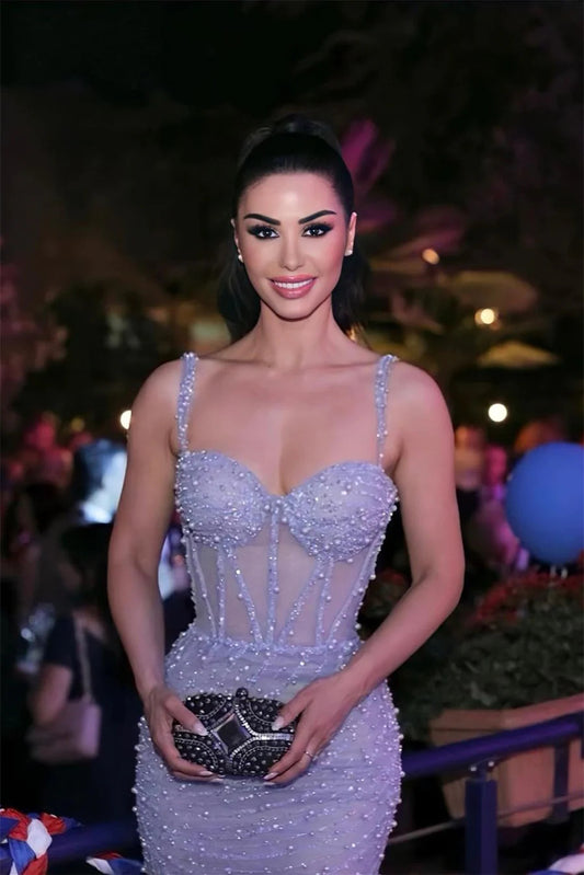 Chic Sweetheart Sleeveless Mermaid Prom Dress With Pearls On Sale