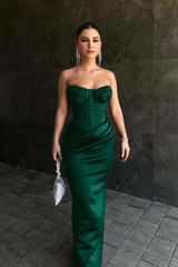 Black Sleeveless Strapless Sweetheart Mermaid Prom Dress