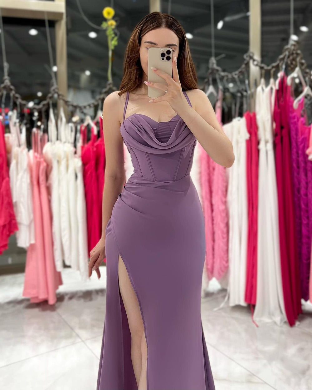 Black Evening Dress Spaghetti Strap Sweatheart With High Slit