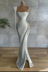 Asymmetrical Prom Dress with Beads