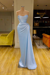 Baby Blue Sweetheart Mermaid Prom Dress Long