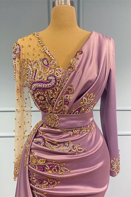 Elegant Long Sleeves Mermaid Prom Dress With Beadings Online