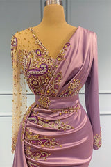 Elegant Long Sleeves Mermaid Prom Dress With Beadings Online