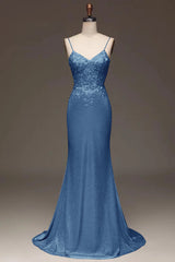Applique Pink Spaghetti Strap Prom Dress Sleeveless Dress