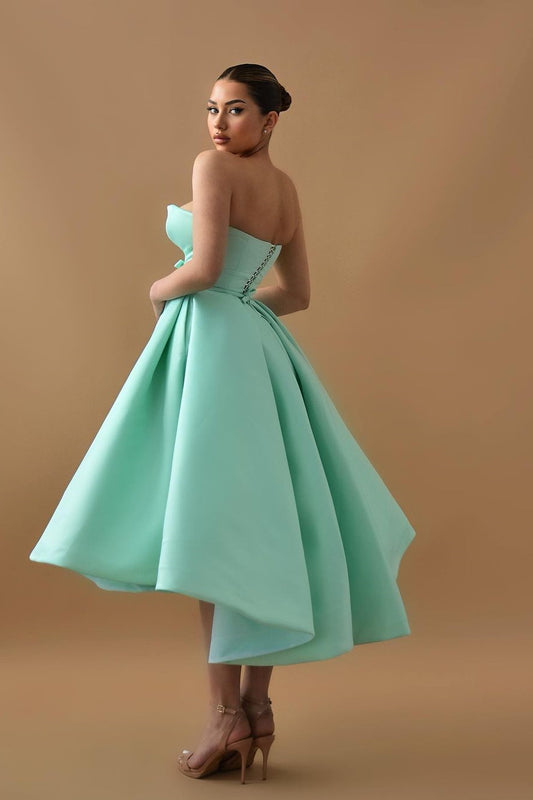 Modern Mint Green V-Neck Sleeveless Short Prom Dress Ball Gown On Sale